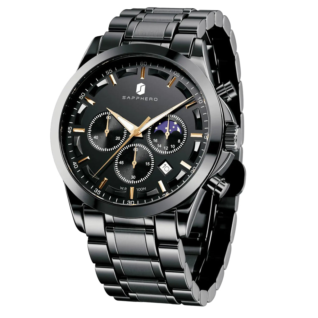 SAPPHERO Men's Quartz Chronograph 100M Waterproof Watch